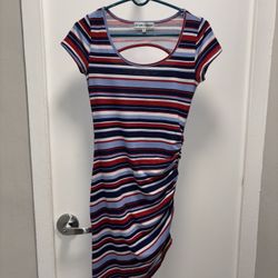 Almost Famous Striped Cutout Dress Size M