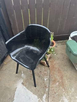 2 Black Outdoor Patio Chairs