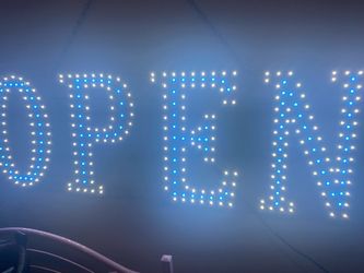 Bright LED store front business sign.