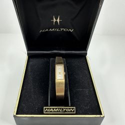 Hamilton Duchess Quartz Women’s Watch Gold Tone w/ Box – Needs Battery