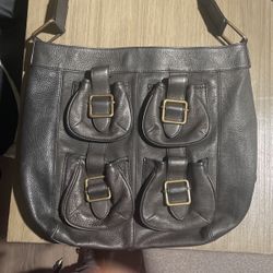 Garnet Hill black Leather Purse 