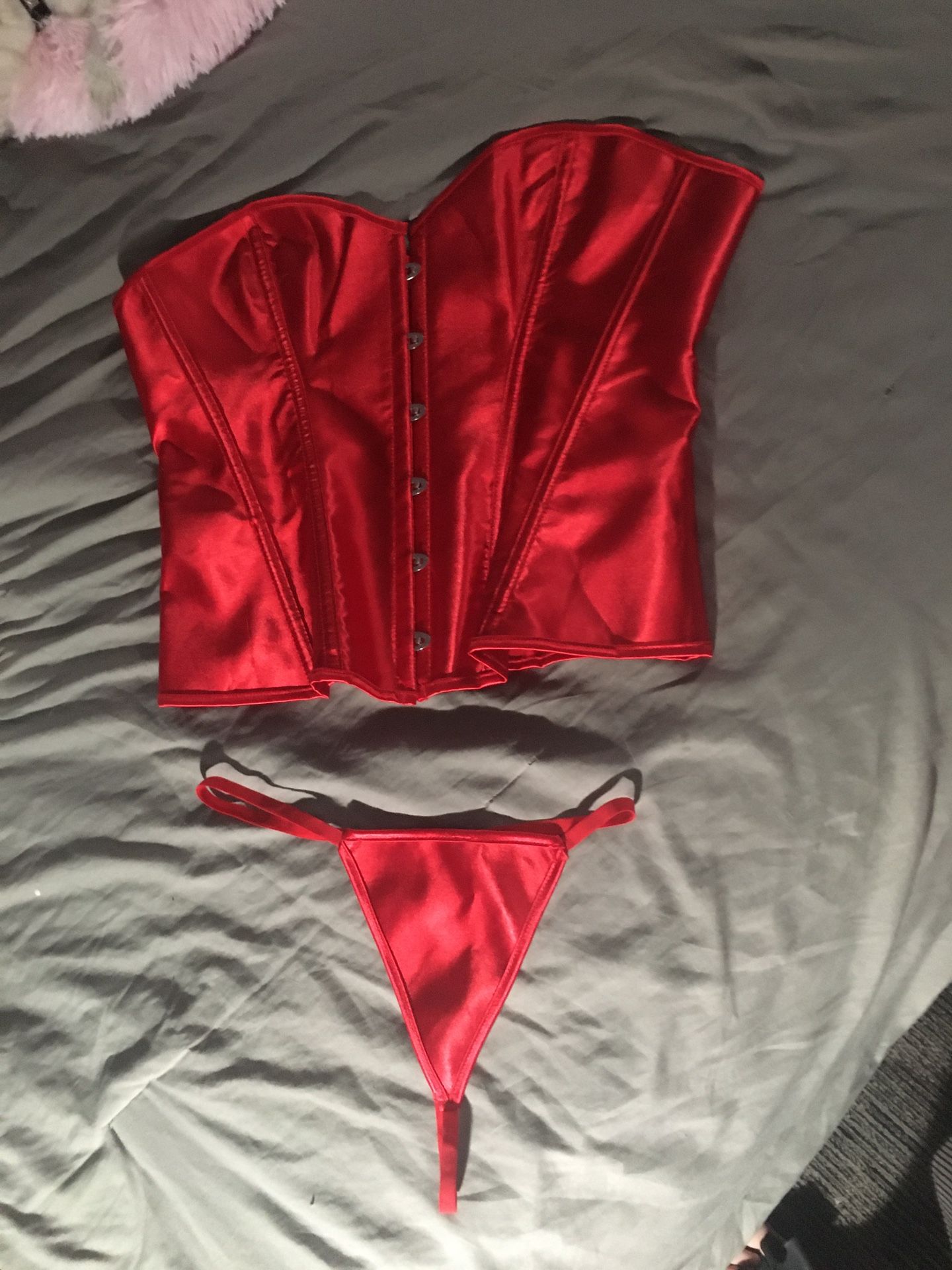 Red Corset Top And Panty