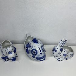 Animal Ceramic Planters—Animal Pots—Oriental Decorative Animales.($65 for all)