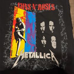 Vintage 1992 Metallica GNR Concert T Shirt Large