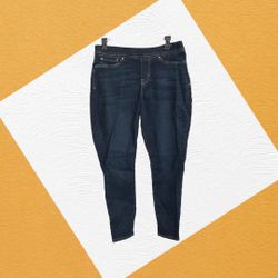 Signature Levi Strauss Navy Pull-On Totally Shaping Stretch Skinny Jeans Women 10 Short