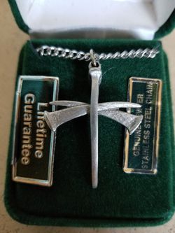 NEW! Nail Cross on Chain Pendant Necklace