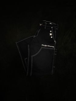 PacSun Ford Embroidered Star Double Knee Carpenter Baggy Jeans