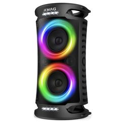 Large Bluetooth Speaker, 260W Peak Powerful Loud Sound with Deep Bass, 15Hr Playtime, Fast Charge, TWS, Cool Lights, Portable Outdoor Speaker Wireless