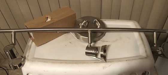 New portfolio 3 light track bar brush steel finish
