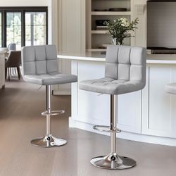 (BOXED) new light gray bar stools