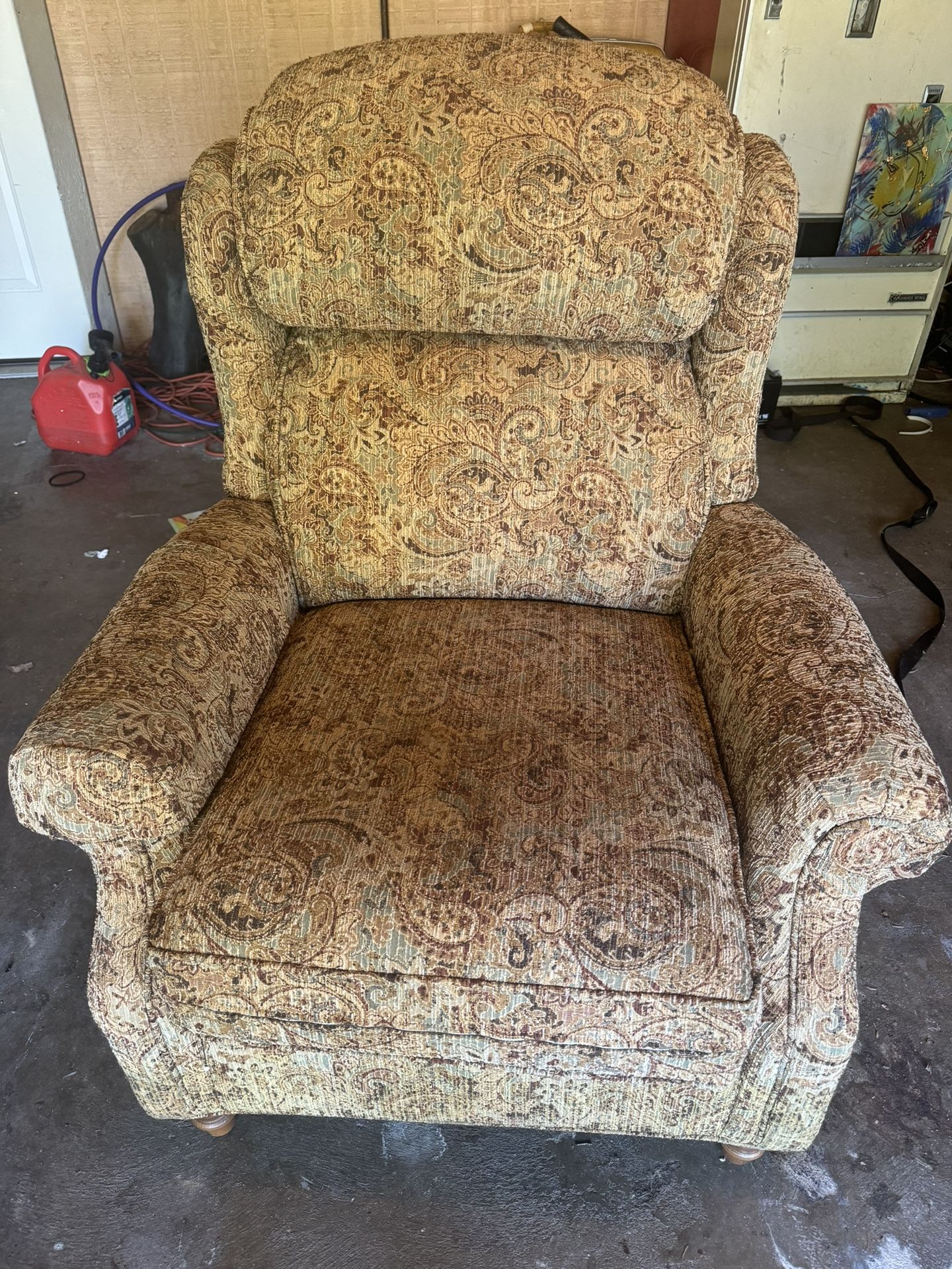 Vintage Brown Paisley Recliner Chair