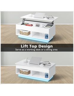 White Lift Top Coffee Table With Storage