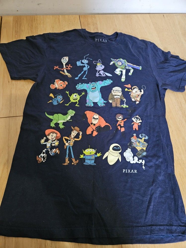 Disney Pixar Movies Characters T-Shirt Adult Size Medium