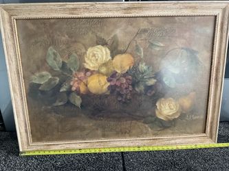 A. S.  Larsen framed still life painting