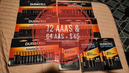 72 AAAs & 64 AAs Duracell (Brand New In Box)