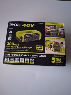Rioby 40v 300 watt portable battery interter power source and 40v 40v battery charger tool only new