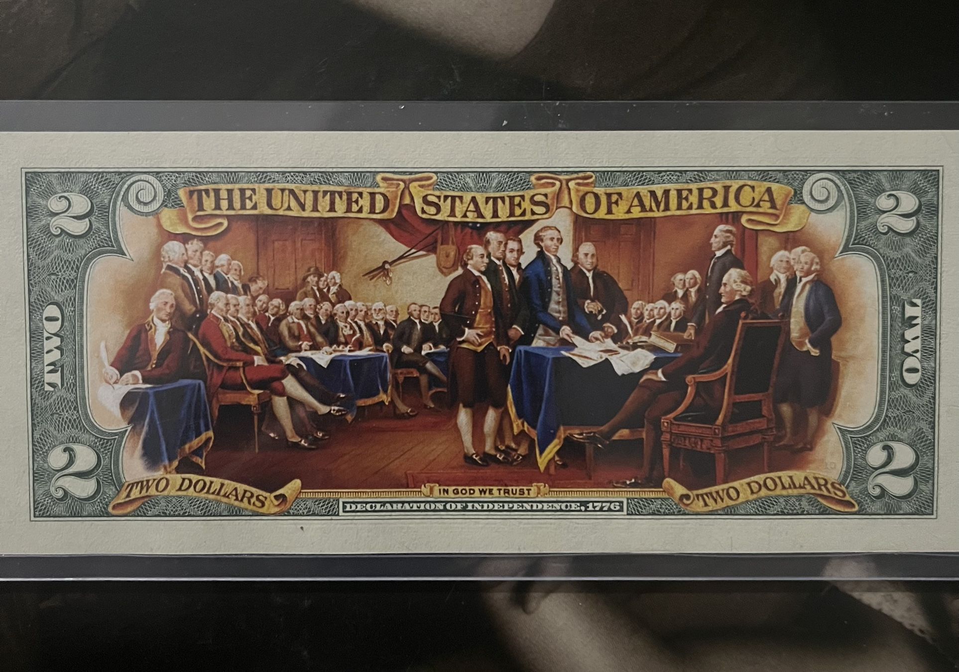 Fully Legal Tender Colored 2 Dollar Bill