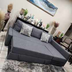 Sleeper Sofa Sectional Couch With Storage Like New In Very Good Condition 🚚 FREE DELIVERY 🚛🥳👌🚚