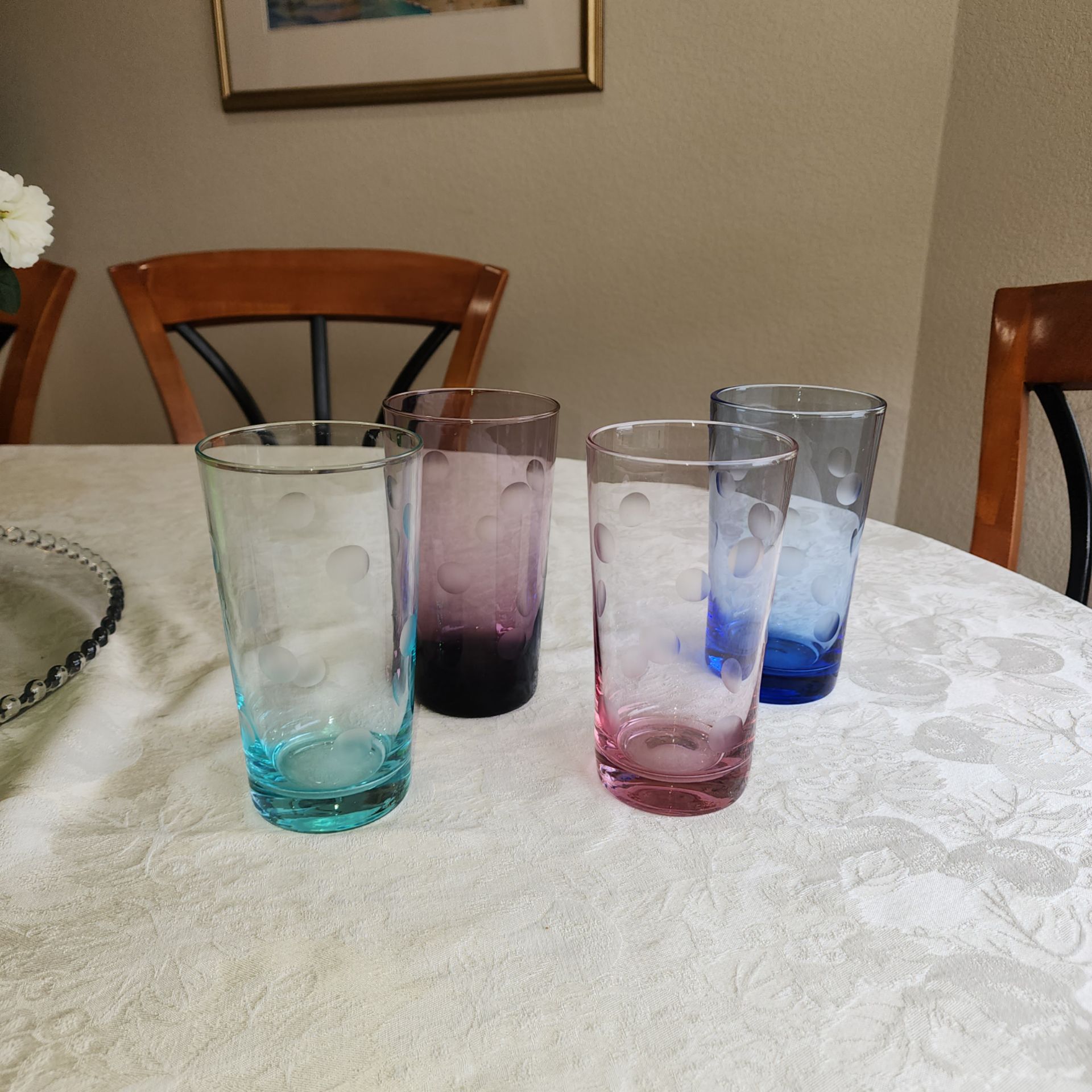 Waterford Marquis "Polka Dot" Crystal Highball Glasses, Set of 4