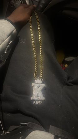 Gold Cuban Link Chain with King Pendant