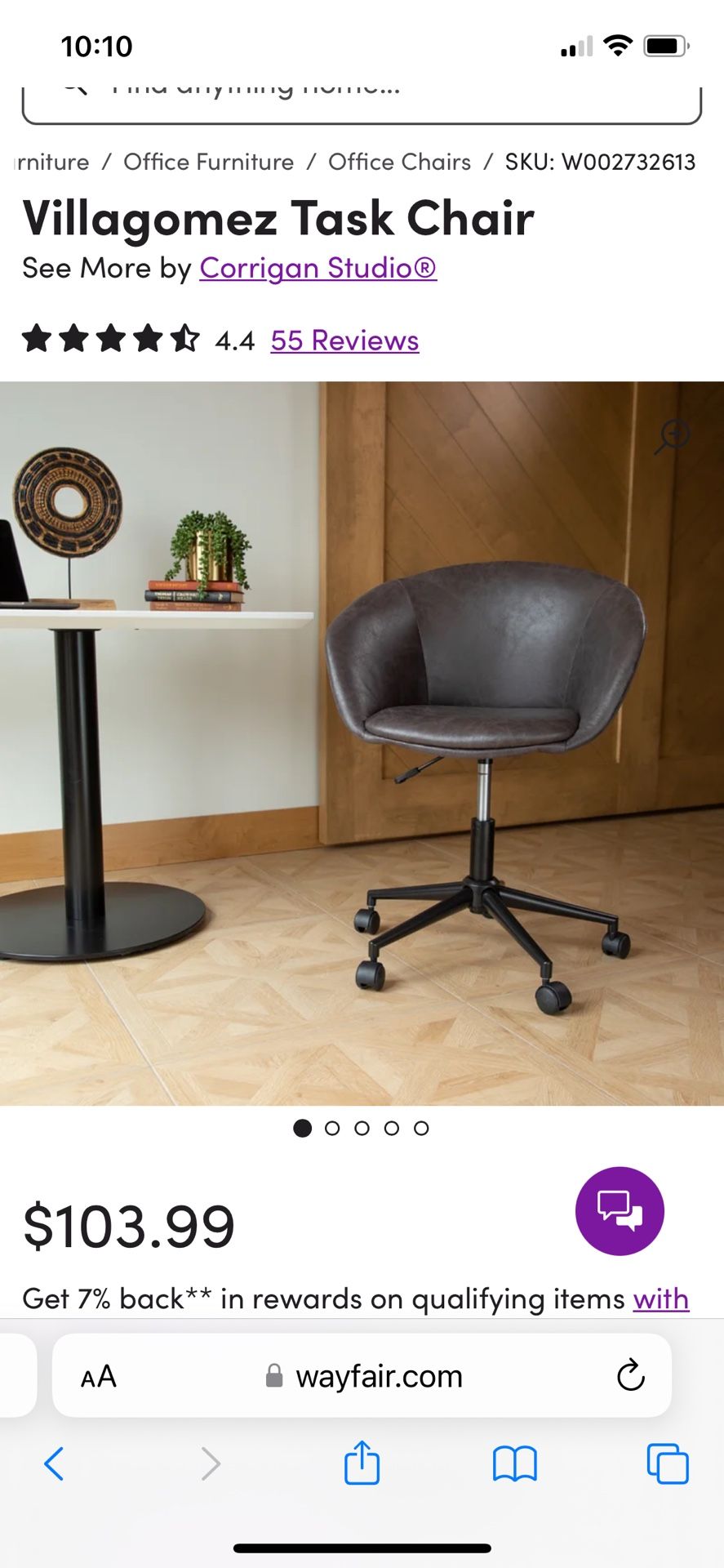 Like new distressed  leather office chair