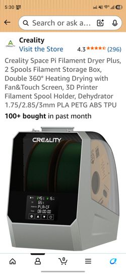 Creality Space Pi Plus 2-Spool Filament Dryer 3D Printer Dry Box