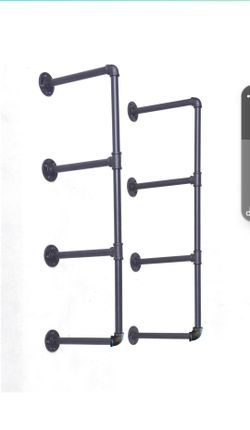 Diwhy DIY Industrial Black Pipe lf Wall Ceiling Mounted Open lf Parts Bracket Kit DIY Project (2 pcs 4 Tier Pipe S) Plank not Includ