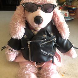Stuffed Harley  Davidson  Poodle  Dog 
