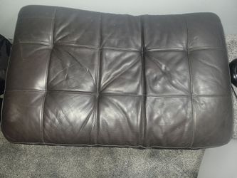 Brown Leather Ottoman