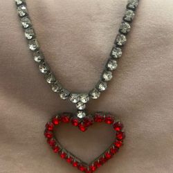 Rhinestone heart necklace