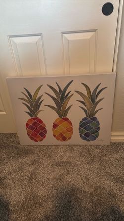 Canvas Pineapple Picture 28” width 22” height