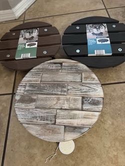 12in. Round Wood Plant Stand Caddy with Wheels.the price for all