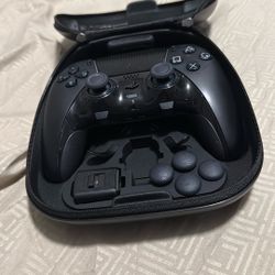 Ps5 With One Black Dualsense Edge Controller And A Regular Red  Dualsense Controller