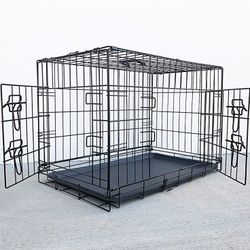 Brand New $40 Folding 30” Dog Cage 2-Door Folding Pet Crate Kennel w/ Tray 30”x18”x20” 