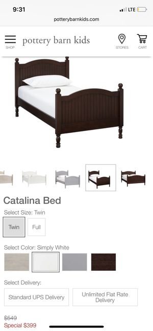 Pottery Barn Kids Catalina Twin Bed Cocoa Brown Color Wood Bed For