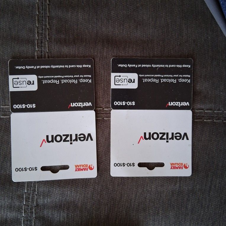 SEVENTY FIVE DOLLAR VERIZON PREPAID PHONE CARDS