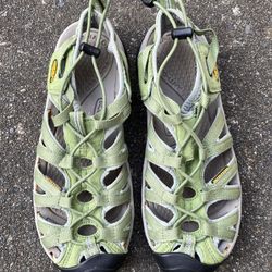 KEEN WHISPER LIME GREEN LADIES WATERPROOF BUMPER TOE SPORT SANDALS SIZE 7.5