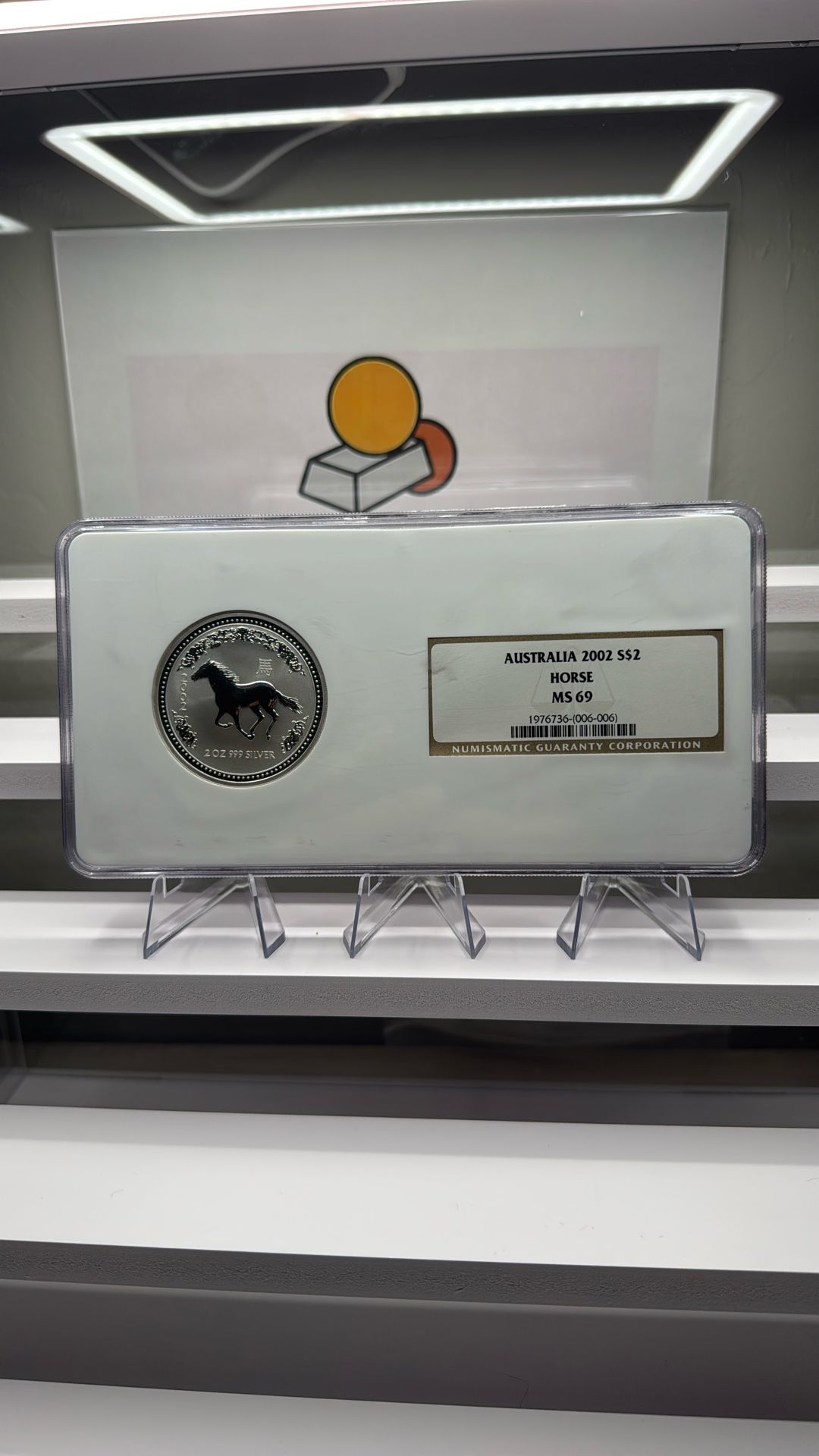 2002 Australia Lunar Year of the Horse 2β―oz Silver β NGC MS69