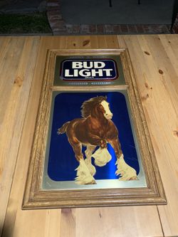 Bud Light Beer Horse Plastic Frame