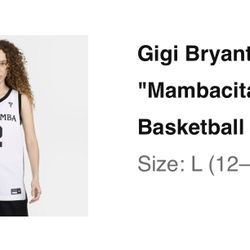 Gigi Bryant Mambacita Jersey White Size Large 