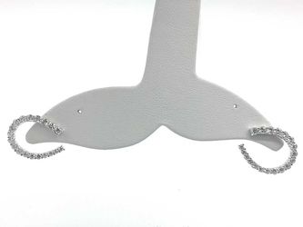 1.8 Dwt Diamond 3.1 Grams Bangle Earring Sterling Silver Mk1225izmia