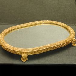 Gold Mirror Vanity Display Tray Surtout De Table Centrepiece Plateau Centerpiece 004