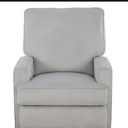 Baby Relax Addison Swivel Gliding Recliner - Performance Gray Fabric: Modern Accent, Solid Pattern, 1-Seater