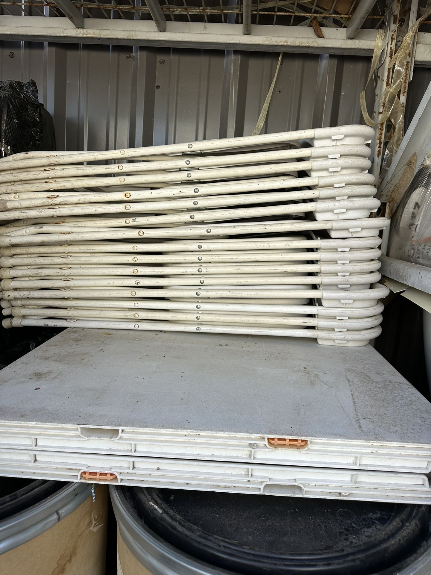 15. Use  White Folding Chairs.  Good Condition Only $120 For 15 Items They Are Good Conditions. Just Dusty Need Cleaning Little Bit Hurry Massage Me