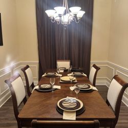 6 Chair Wood Dining Set