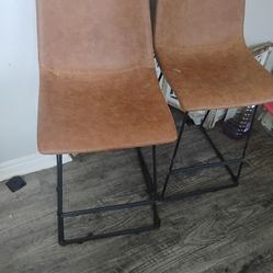 Brown Suede Bar StoolsX2