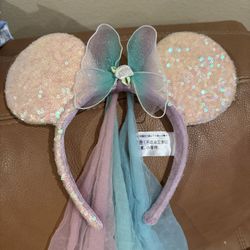 Disney Parks Minnie Mouse Fairies Pastel Veil Ears Headband