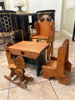 Antique Wooden Children’s Table & Chair Set – $250