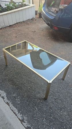 Gold metal coffee table
