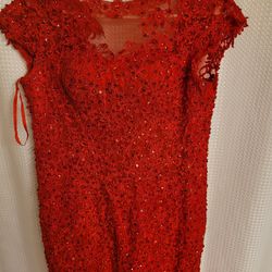 Wedding or Prom Dress - New - 60" Long - Red!